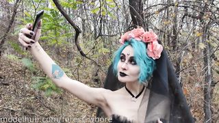 Halloween Cosplayes kisasszony popsiba tolva